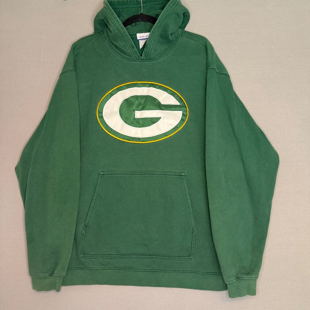 Vtg Reebok Green Bay Packers‎ Hoodie Mens XL Green NFL Embroidered Logo R850AV8